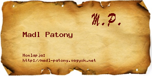 Madl Patony névjegykártya